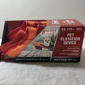 Coleman Dog Life‎ Jacket Vest for Flotation for Pool Boat Beach Lake Orange XS